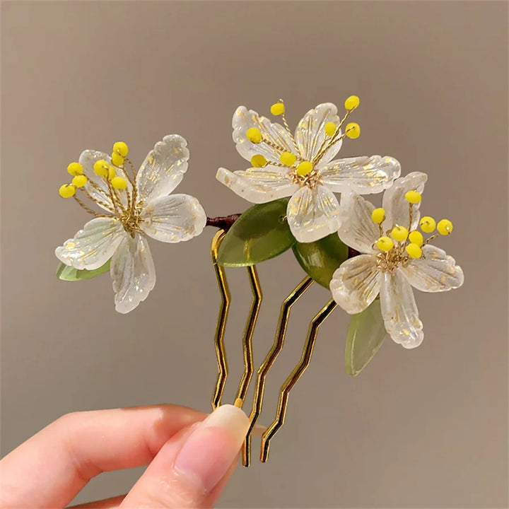 Épingle à cheveux japonaise florale poétique