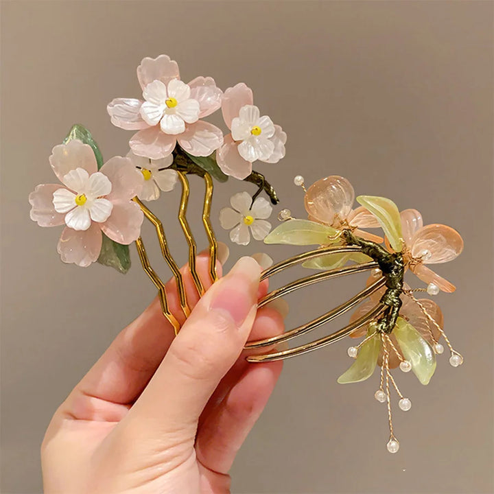 Épingle à cheveux japonaise florale romantique