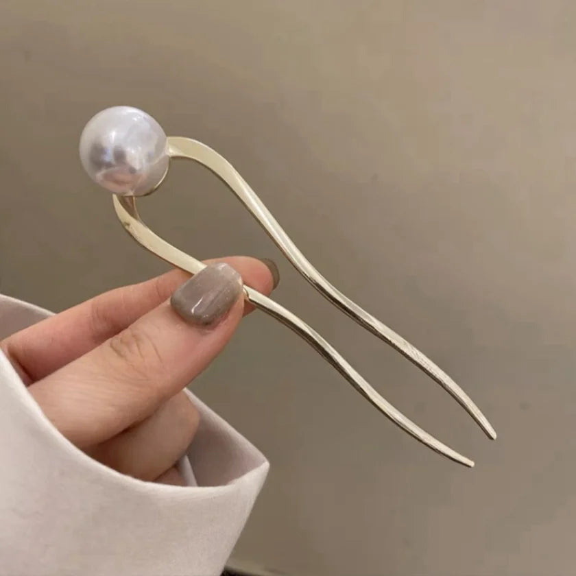 Épingle japonaise U avec perle qualité