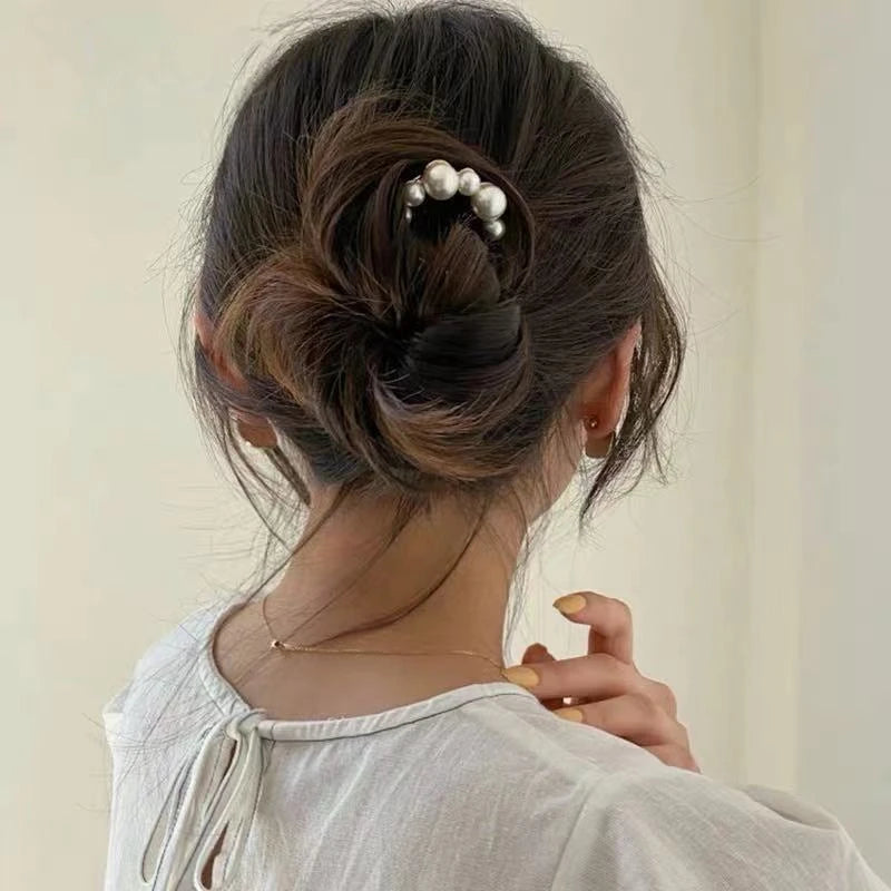 Épingle japonaise U avec perle unique