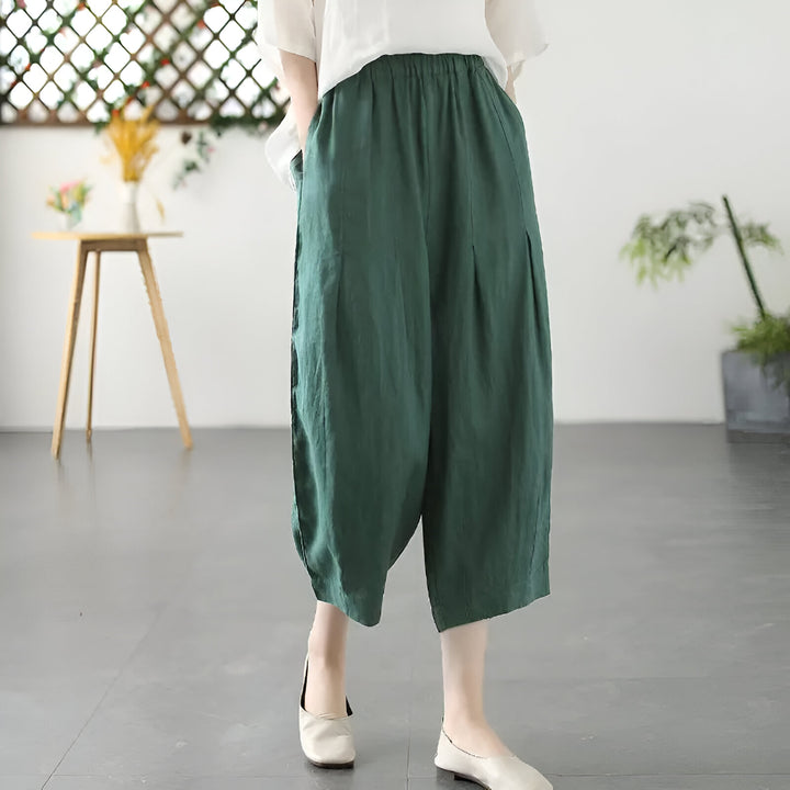 Pantalon Japonais en Toile Femme