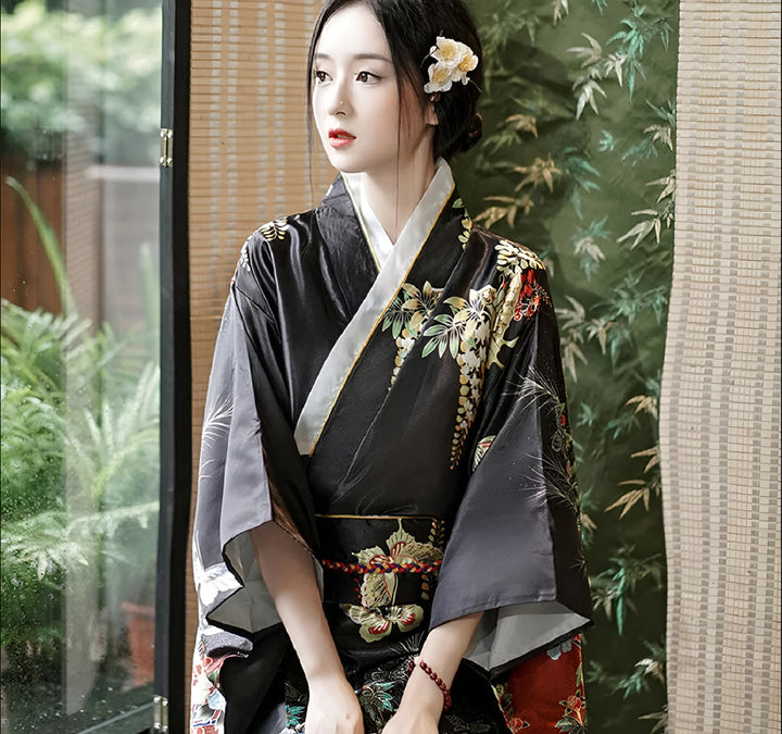 Kimono Japonais Traditionnel Femme Soie léger