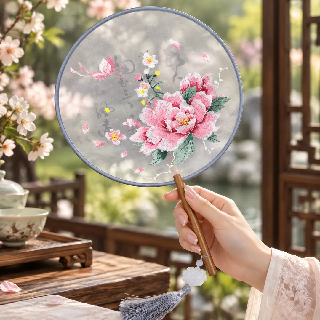 Éventail Japonais Brodé Beau