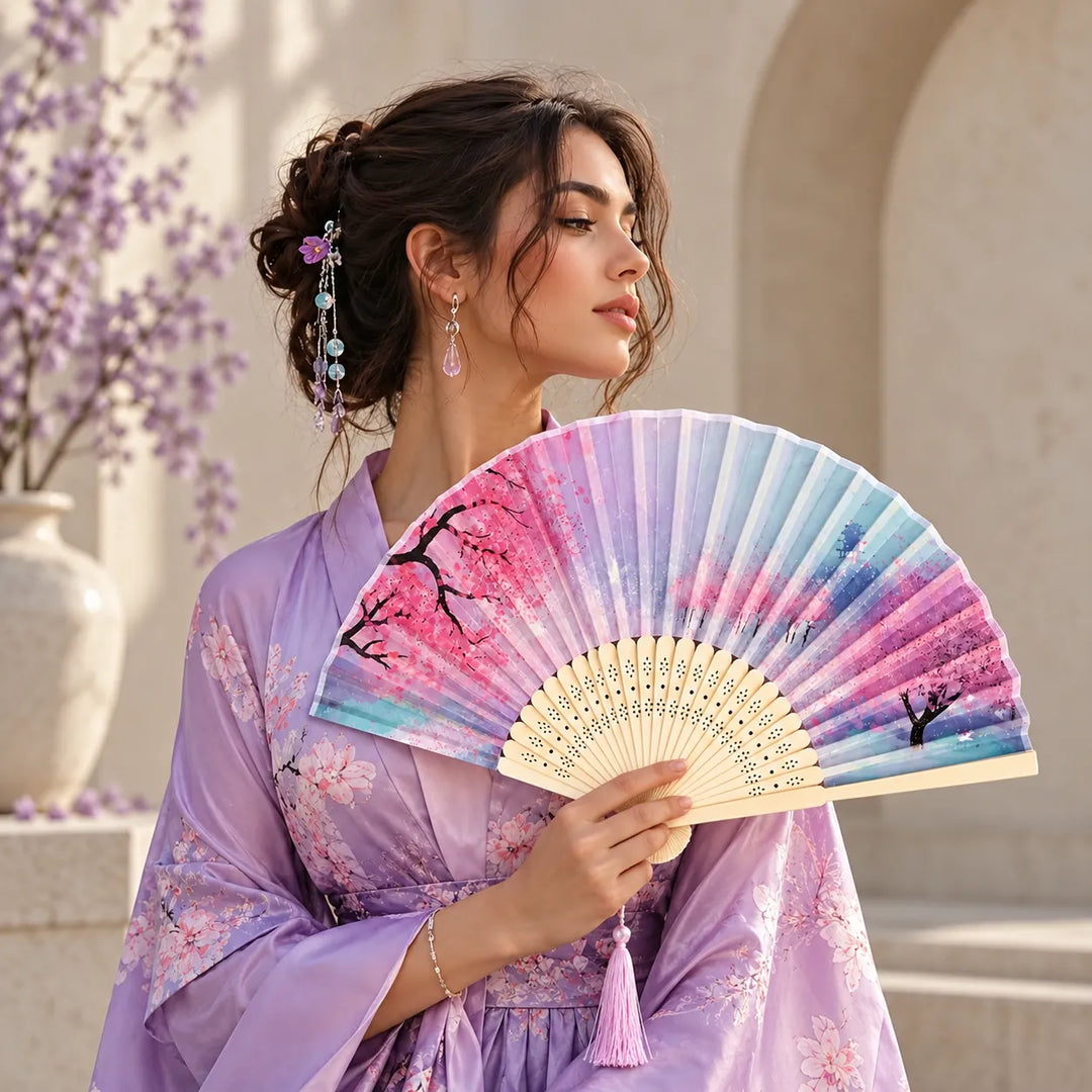 Éventail Japonais Cerisier Beau