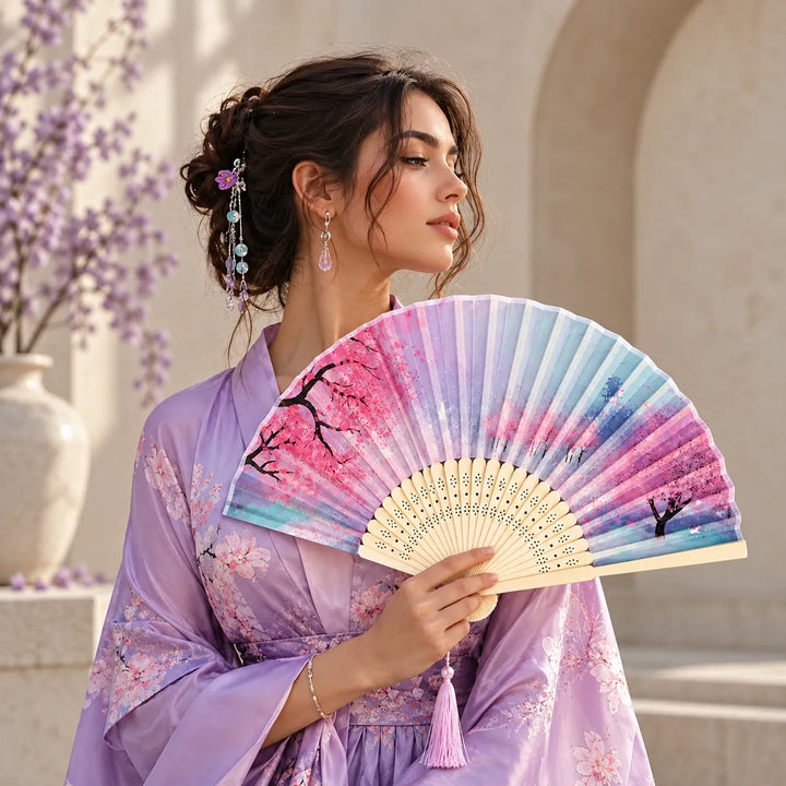 Éventail Japonais Cerisier Beau