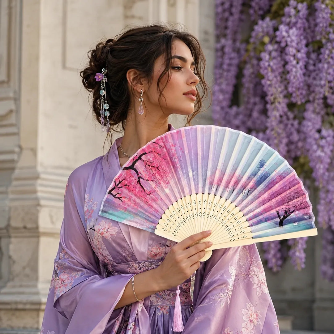 Éventail Japonais Cerisier Chic