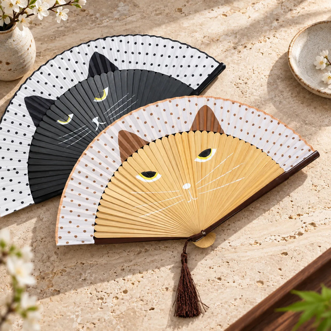 Éventail Japonais Chat Original