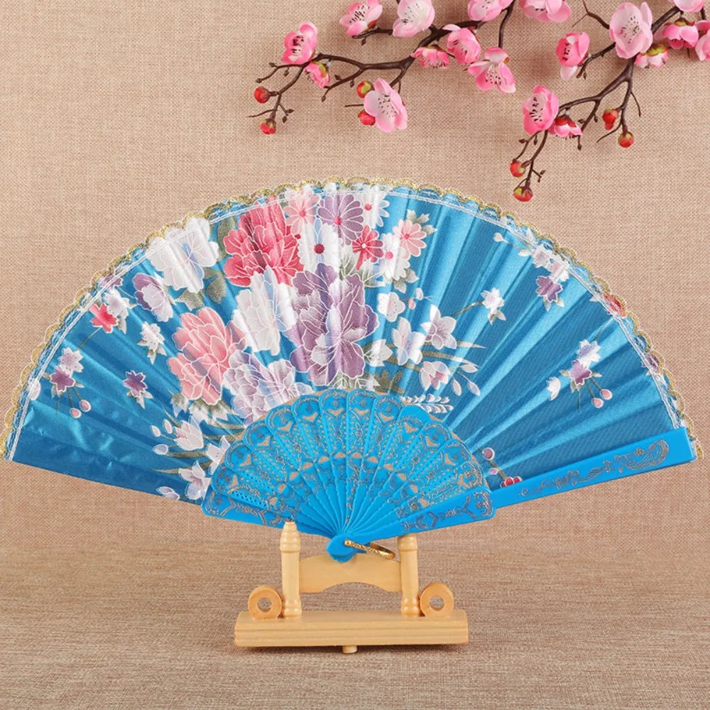 Éventail Japonais Classique Bleu Clair