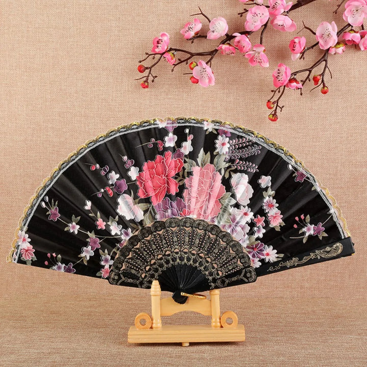 Éventail Japonais Classique Noir