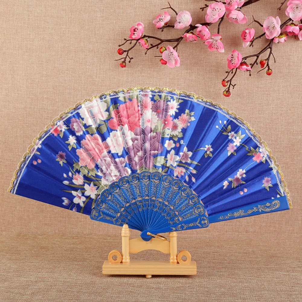 Éventail Japonais Classique Rose Bleu
