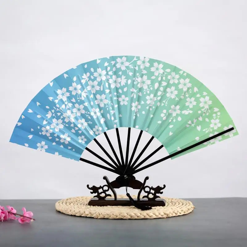 Éventail Japonais Dégradé Fleuri