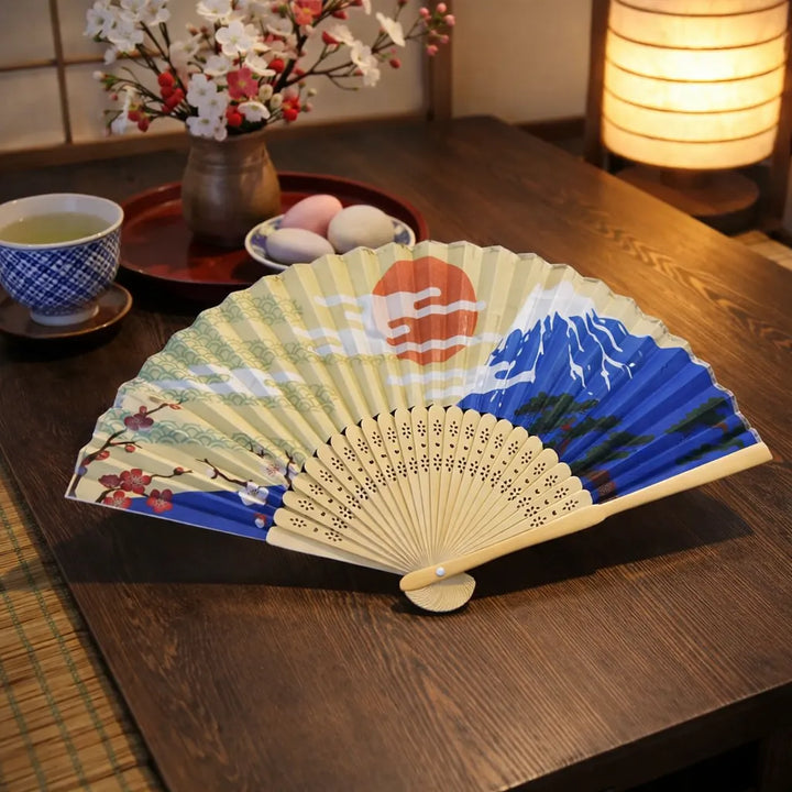 Éventail Japonais Design Paysage Japonais