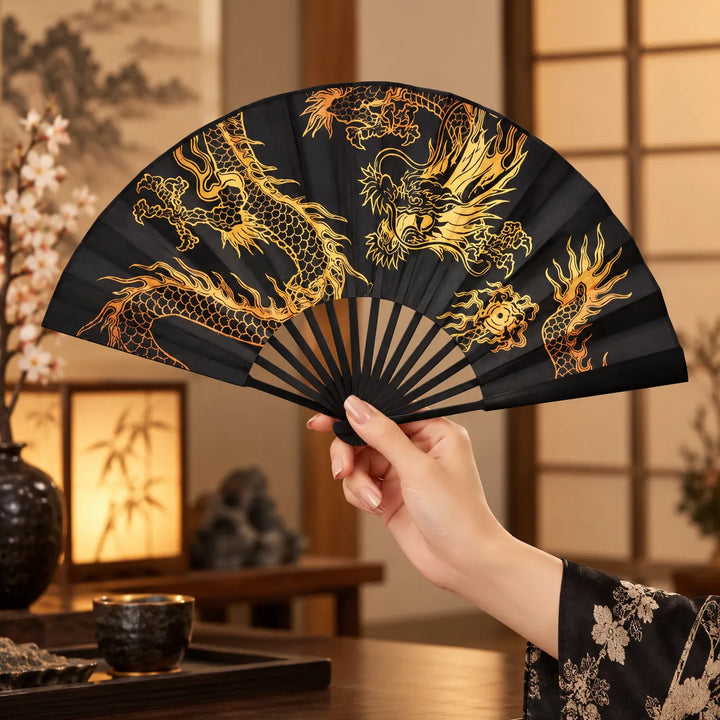 Éventail Japonais Dragon Pratique