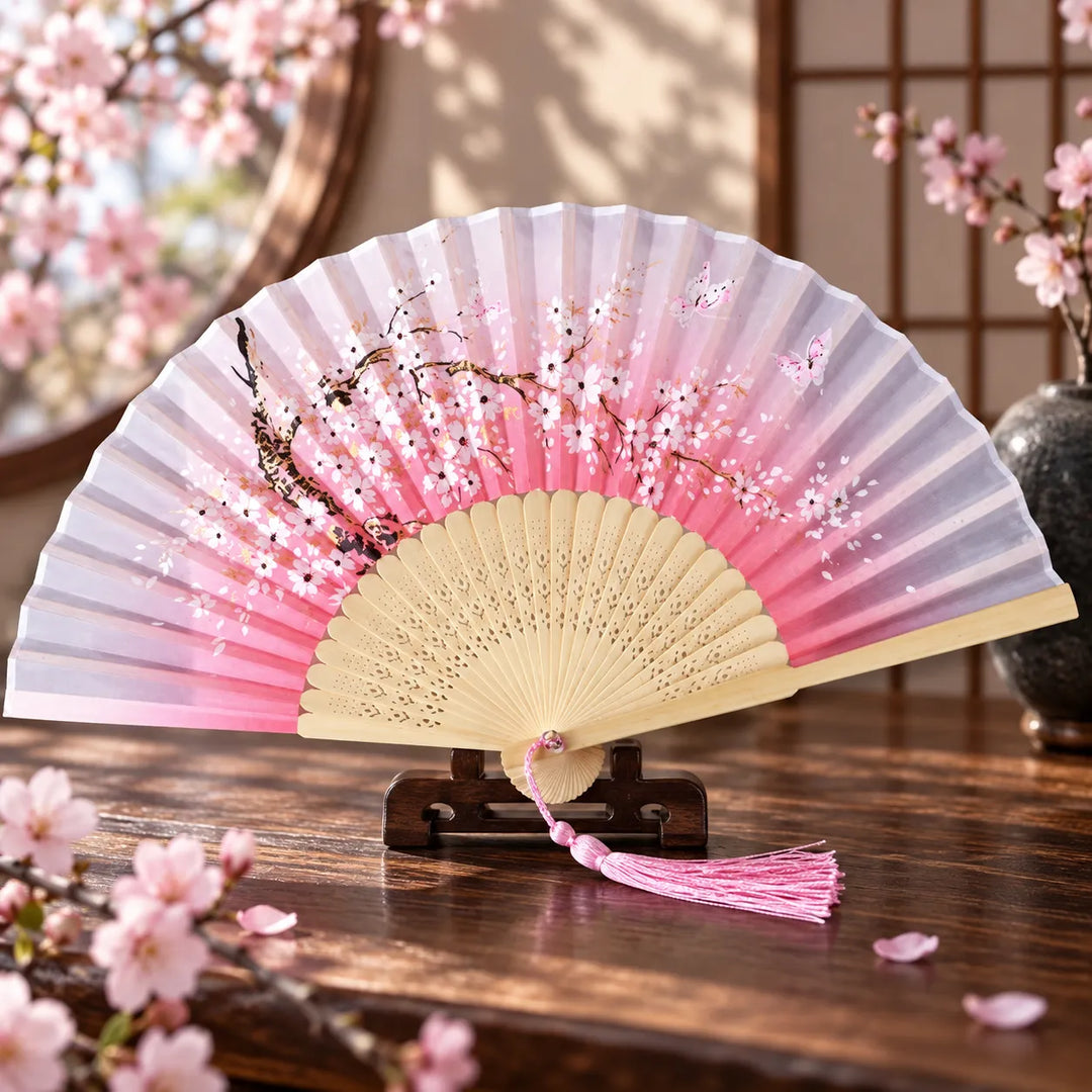 Éventail Japonais Fleur de Sakura Kawai