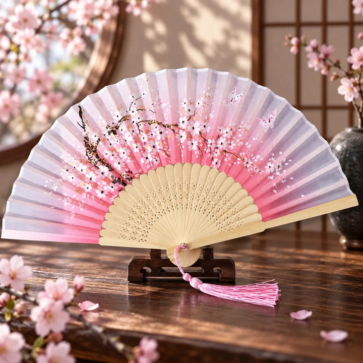 Éventail Japonais Fleur de Sakura Kawai