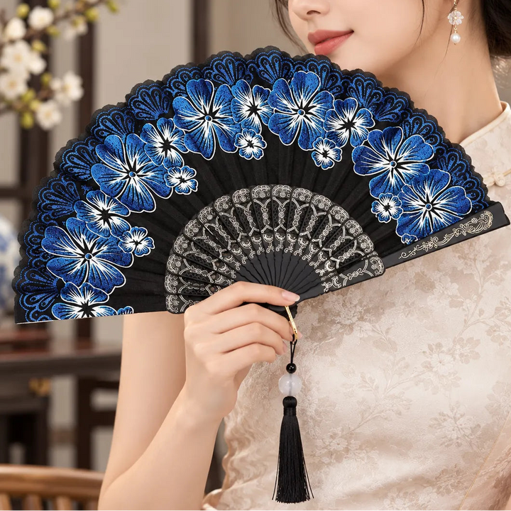 Éventail Japonais Fleuri