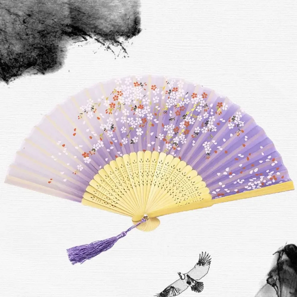 Éventail Japonais Mauve Dégradé