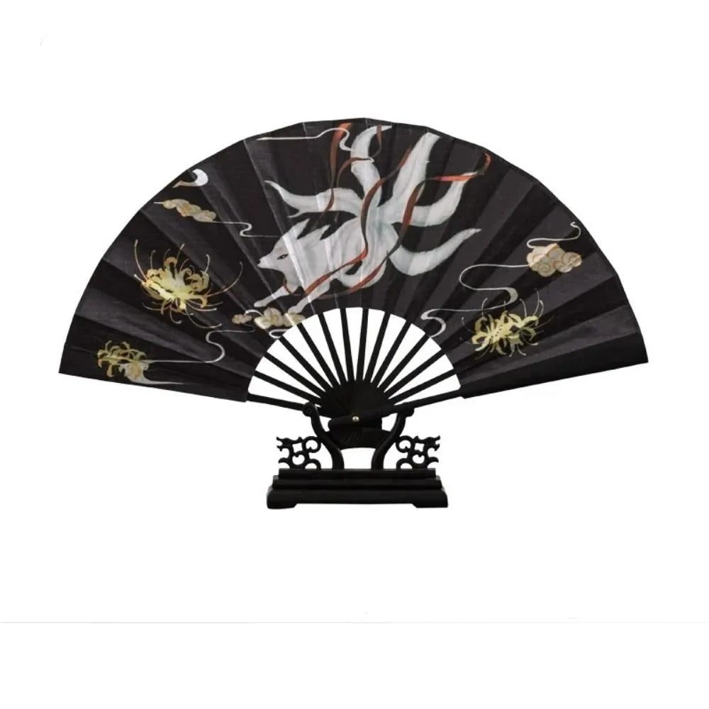 Éventail Japonais Noir Renard