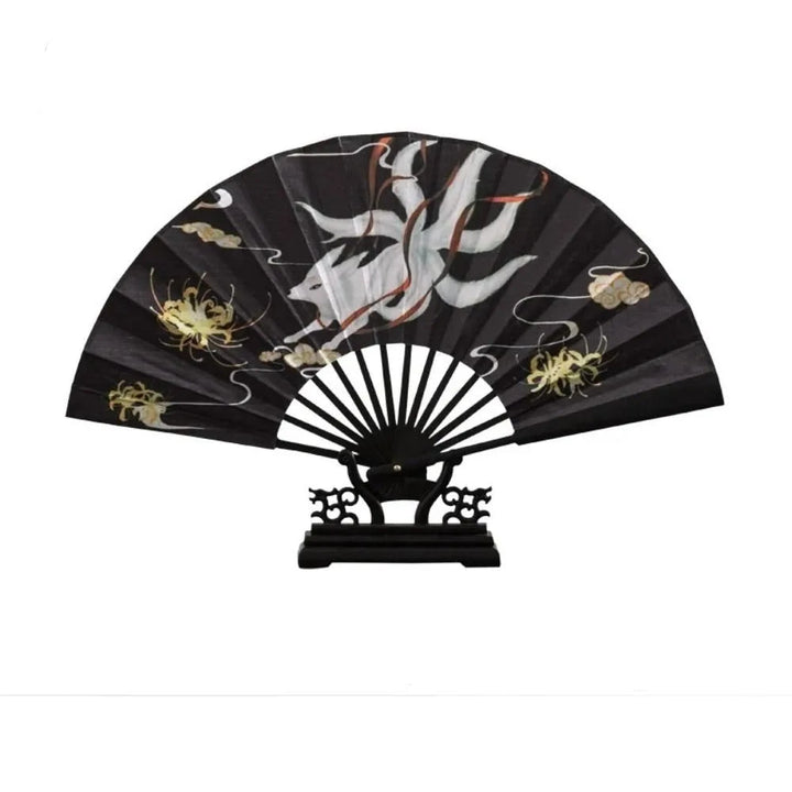 Éventail Japonais Noir Renard