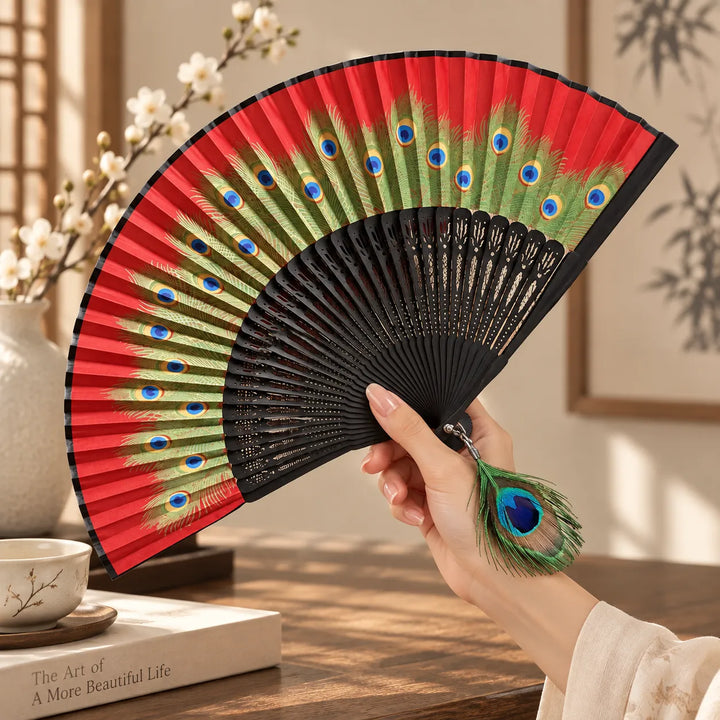 Éventail Japonais Paon