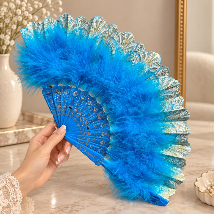 Éventail Japonais à Plumes Classe