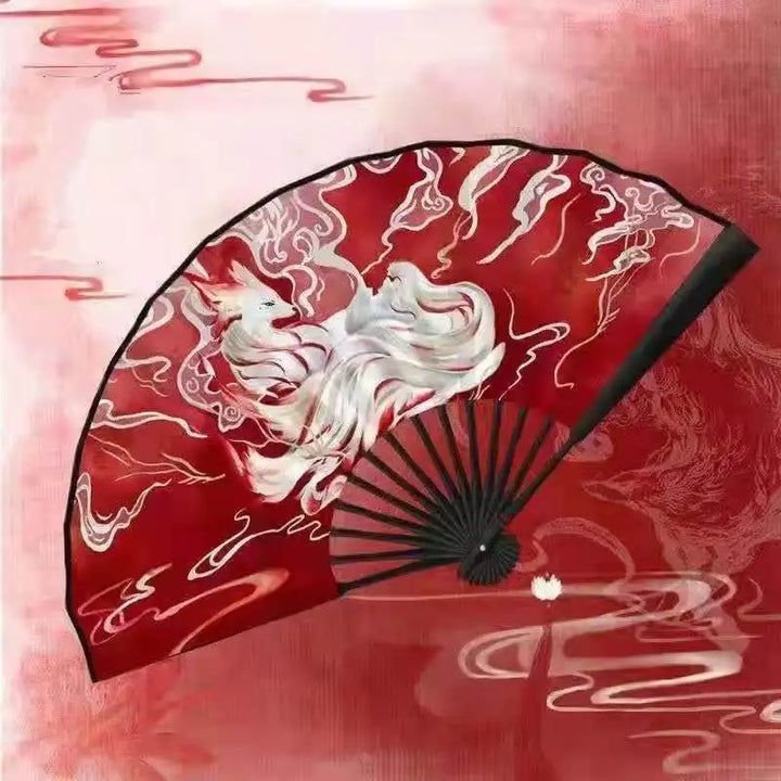 Éventail Japonais Renard à Neuf Queues Unique