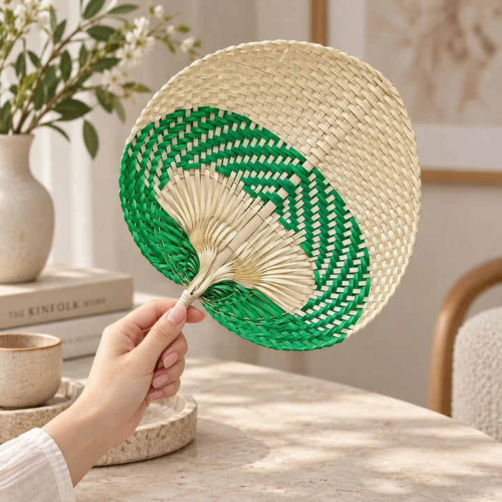 Éventail Japonais en Paille Beau