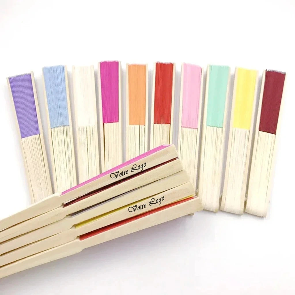 Éventail Personnalisable Coloré en Bambou.