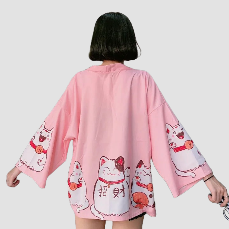 Veste Kimono Femme Rose