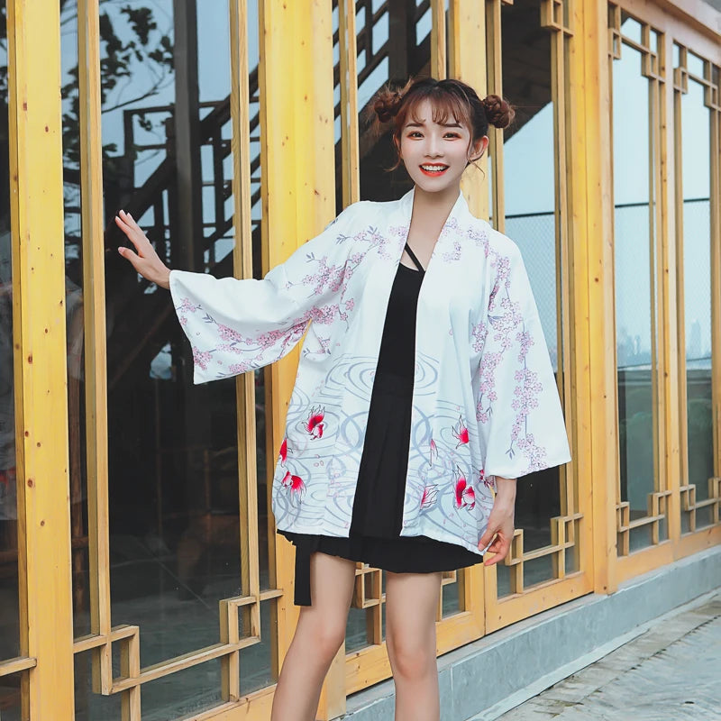 Veste Kimono Fleuri Femme