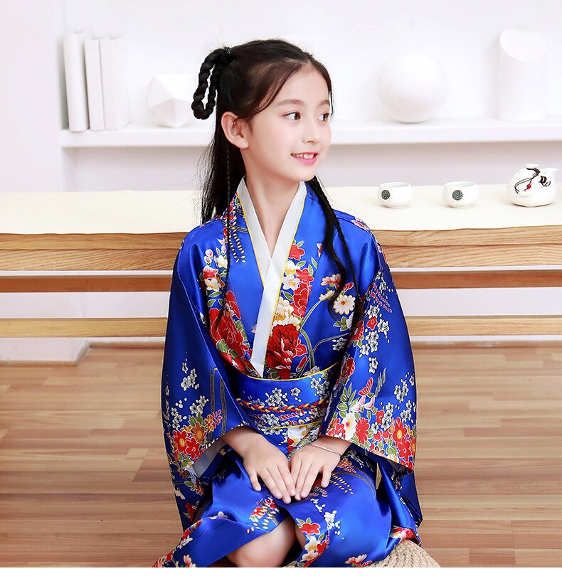Robe Japonaise Enfant bleu