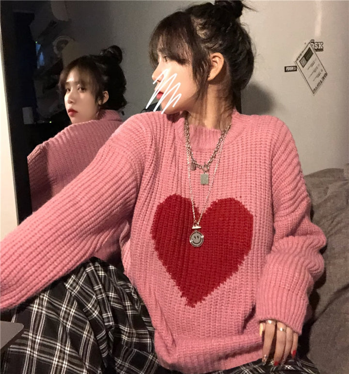 Pull Tricot Femme Coeur