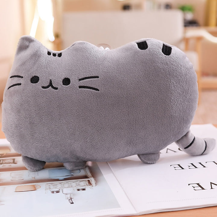 Coussin Chat Kawaii Gris