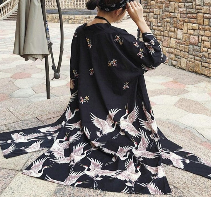 Kimono Robe Japonaise noir