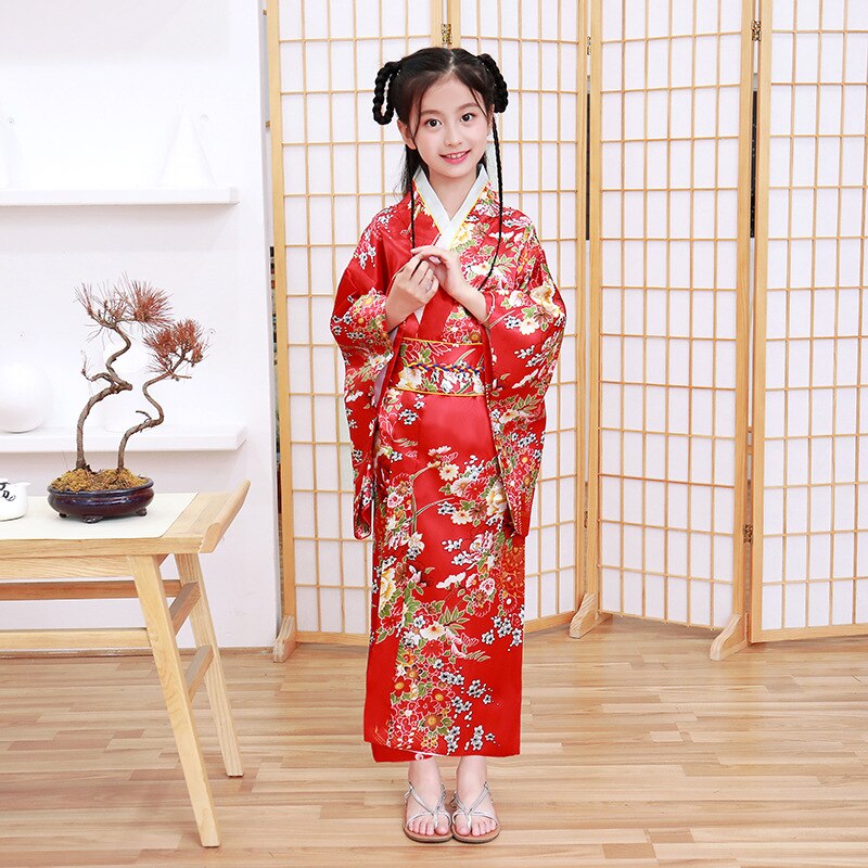 Robe Japonaise Enfant fleuris