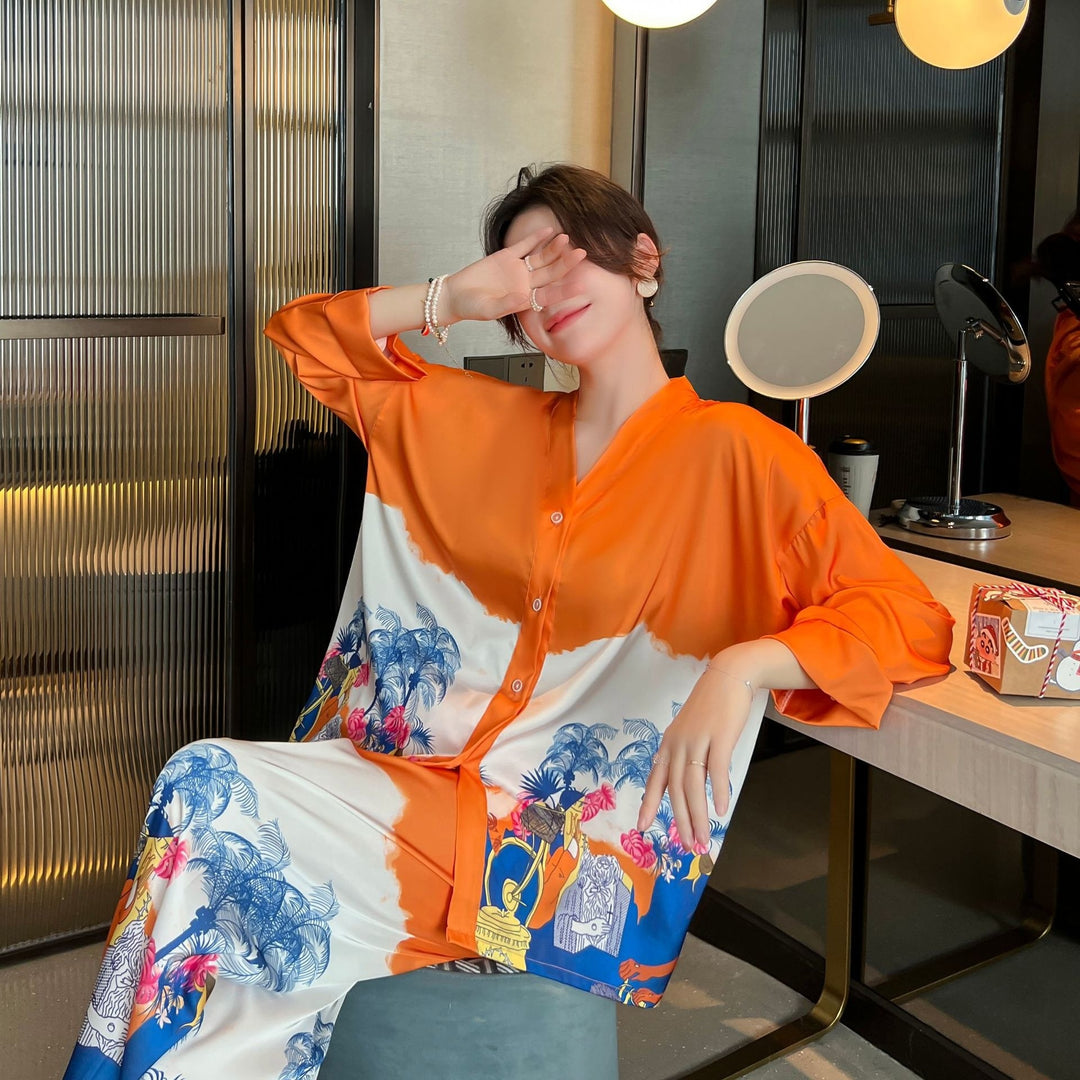 Pyjama Japonais Femme Orange